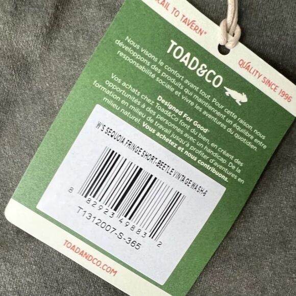TOAD&CO NWT Sequoia Fringe Short TOAD & CO size 6- Olive -‎ organic cotton - Picture 8 of 9